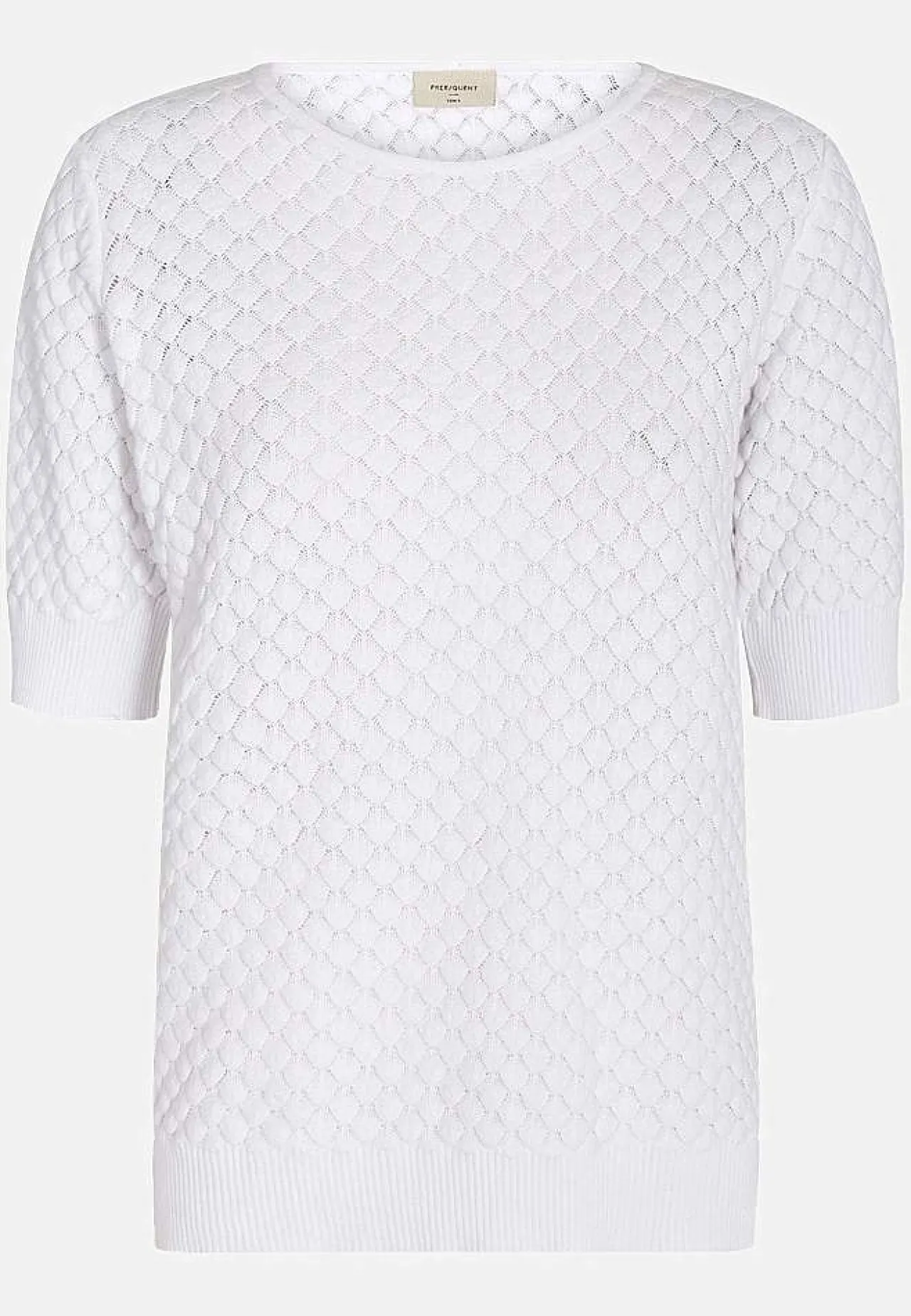 Discount Kortärmad bomullströja med strukturmönster Tröjor & Cardigans|Stickat