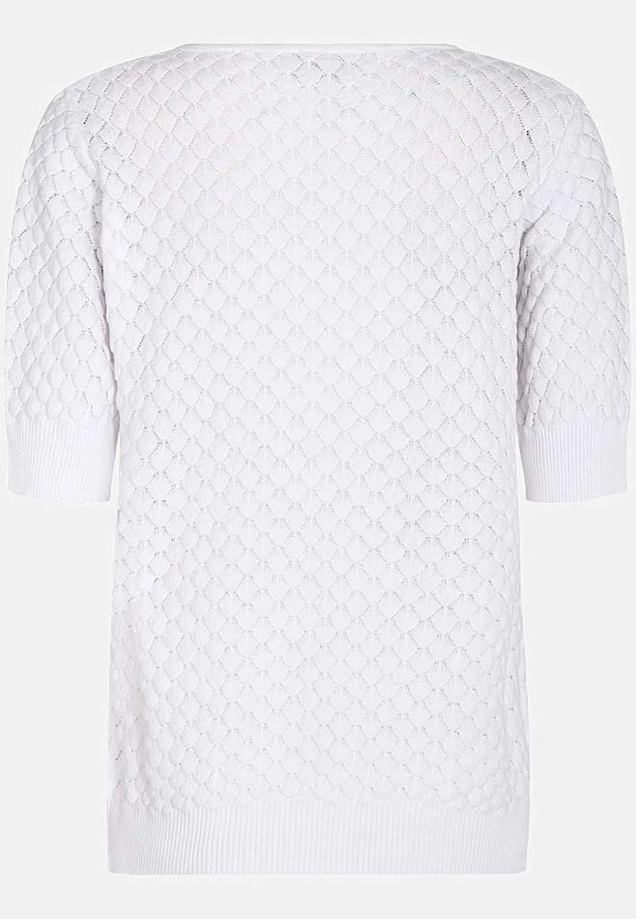 Discount Kortärmad bomullströja med strukturmönster Tröjor & Cardigans|Stickat