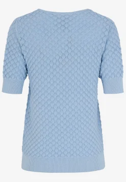 Clearance Kortärmad bomullströja med strukturmönster Tröjor & Cardigans|Stickat