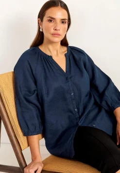 Hot Linneblus Premium Skjortor & Blusar|Matchande Set