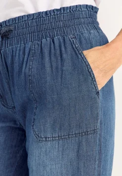 Online Lång byxa i mjuktvättad denim Byxor|Jeansplagg