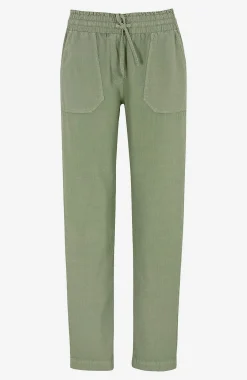 Discount Lång byxa i tvättad bomull Byxor|Plus Size