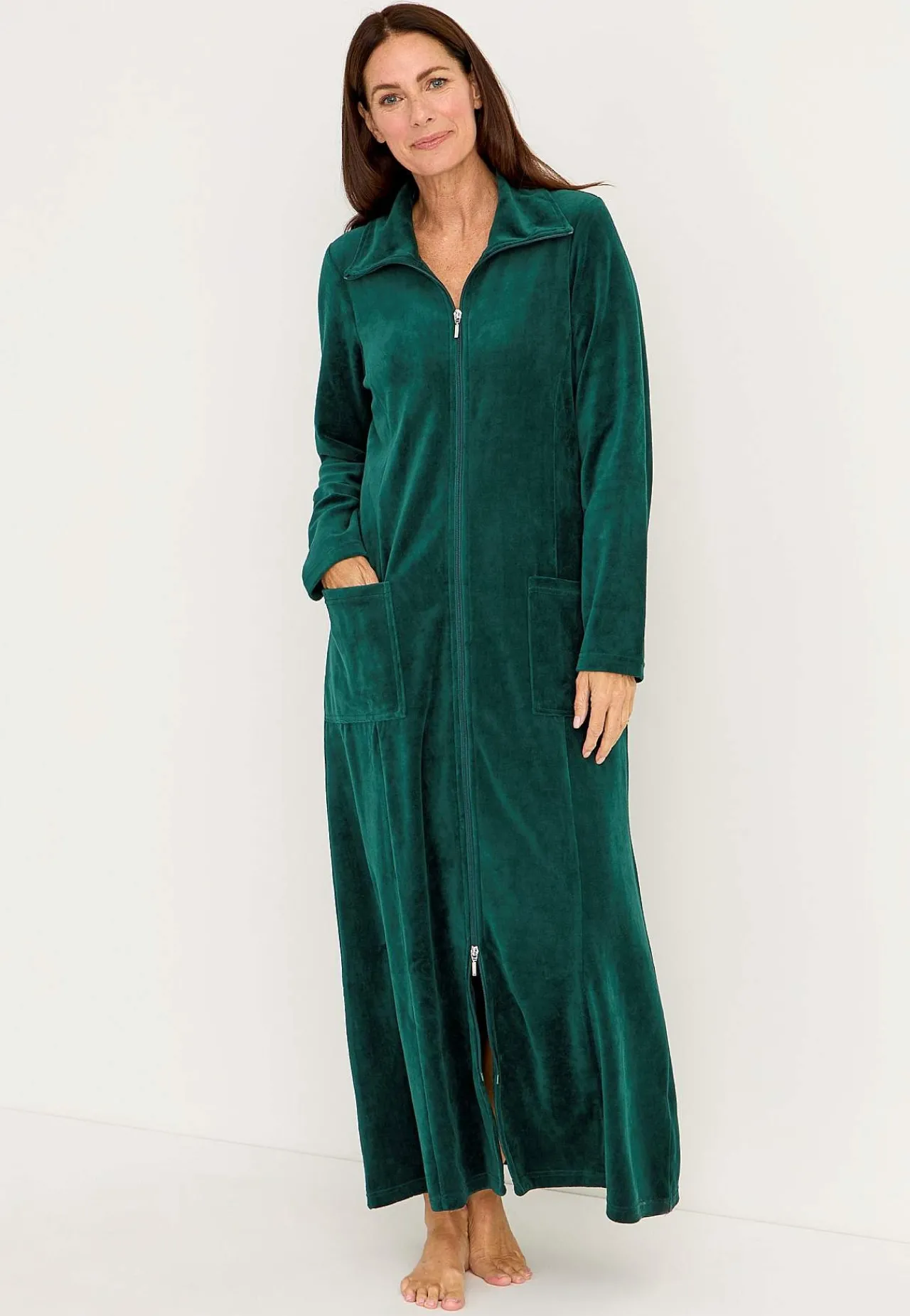 New Lång morgonrock i velour Wilma Basplagg|Plus Size