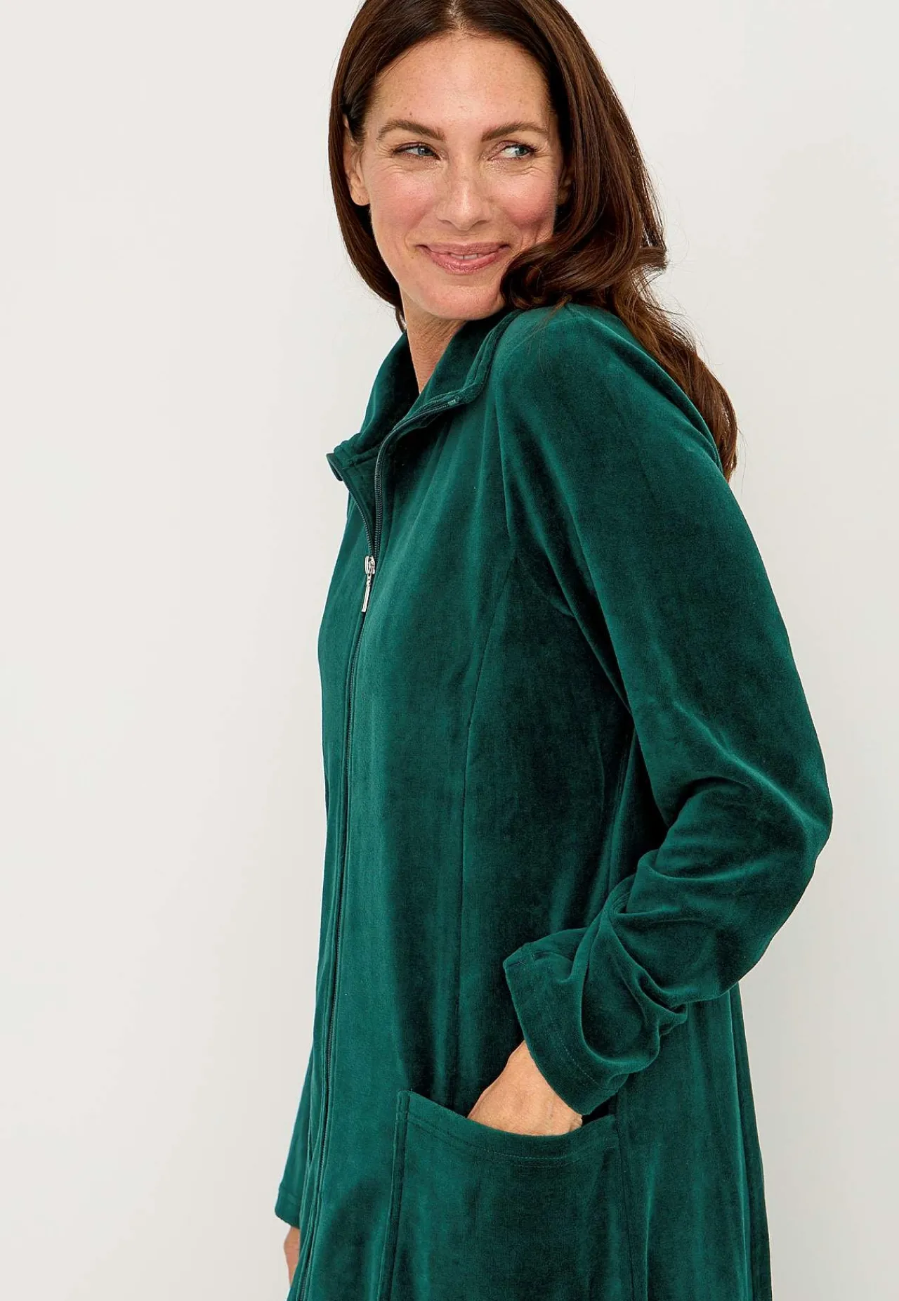 New Lång morgonrock i velour Wilma Basplagg|Plus Size