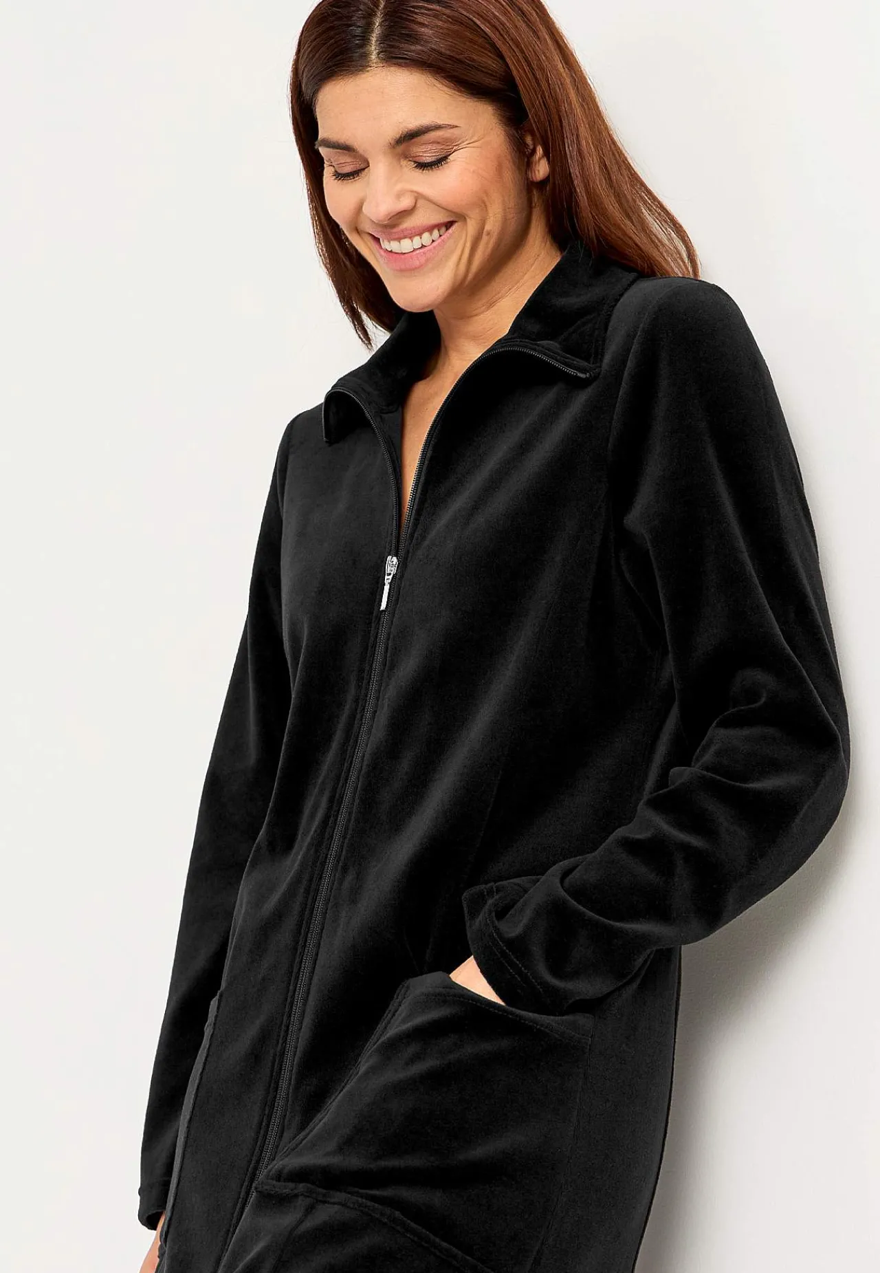 Hot Lång morgonrock i velour Wilma Basplagg|Plus Size