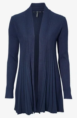 Clearance Lång, ribbad cardigan Claudisse Tröjor & Cardigans|Stickat