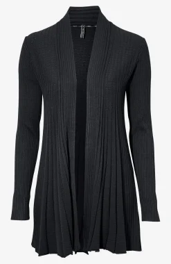 Best Lång, ribbad cardigan Claudisse Tröjor & Cardigans|Stickat