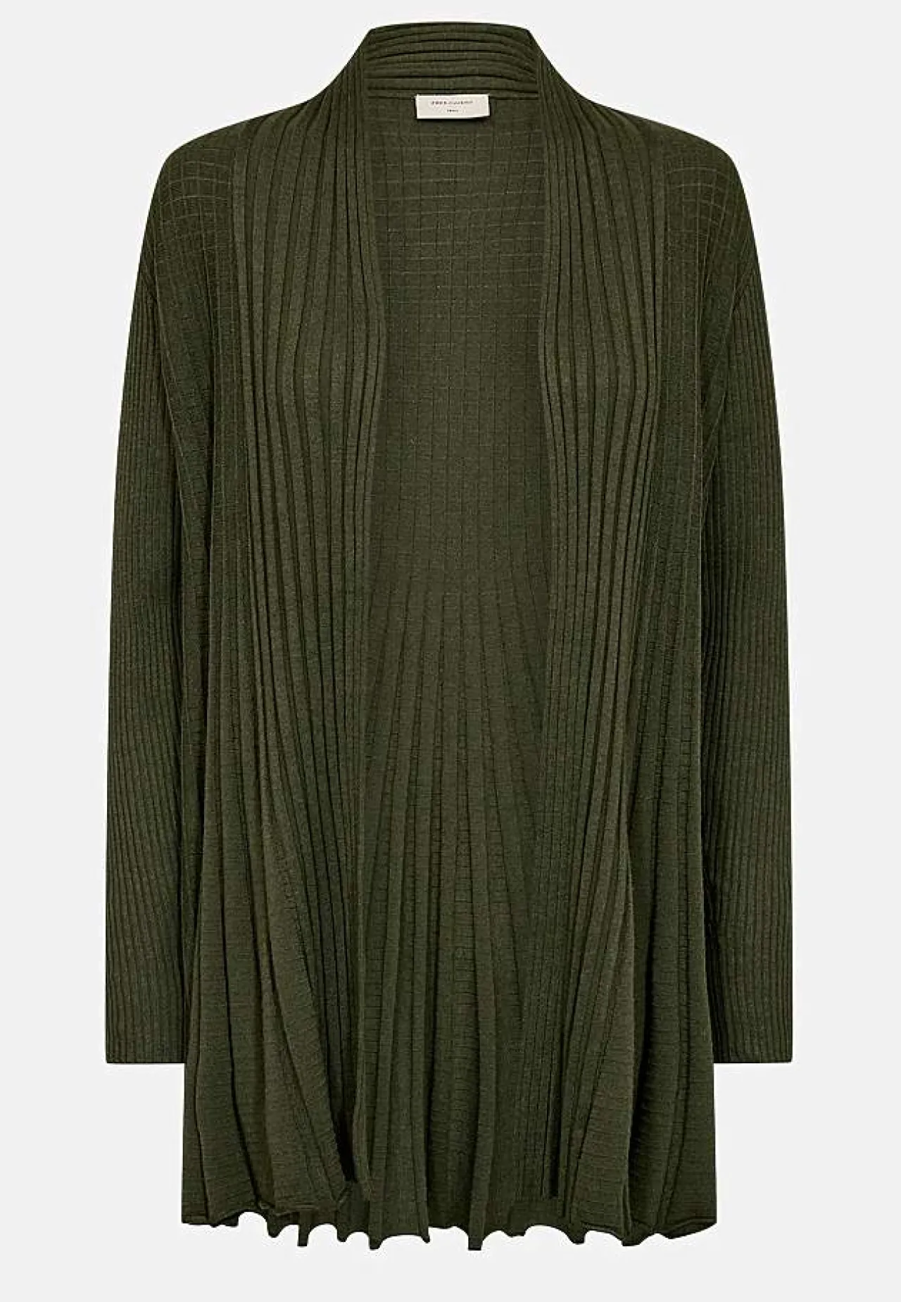Best Lång, ribbad cardigan Claudisse Tröjor & Cardigans|Stickat