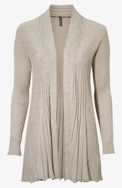 Online Lång, ribbad cardigan Claudisse Tröjor & Cardigans|Stickat