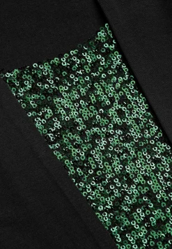 Discount Långärmad 2-i-1-topp med paljetter Tröjor & Cardigans|Toppar & T-Shirts