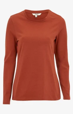 Outlet Långärmad trikåtopp i ekologisk bomull Toppar & T-Shirts|Basplagg