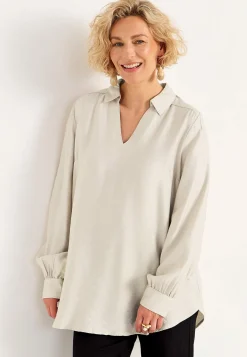 Discount Långärmad, vävd tunika Tunikor|Plus Size