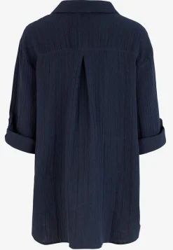 Outlet Långskjorta i krinklad bomull Toppar & T-Shirts|Skjortor & Blusar