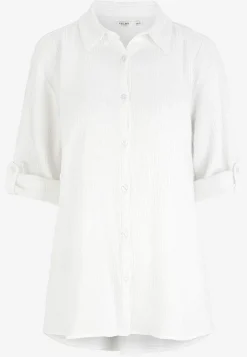 Online Långskjorta i krinklad bomull Toppar & T-Shirts|Skjortor & Blusar
