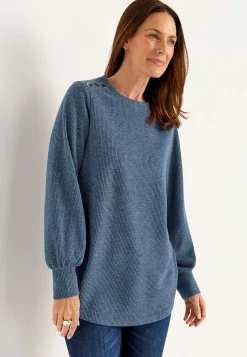 Discount Mjuk trikåtröja med knappar Beata Tröjor & Cardigans|Stickat