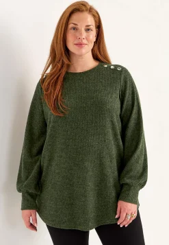 Clearance Mjuk trikåtröja med knappar Beata Tröjor & Cardigans|Stickat