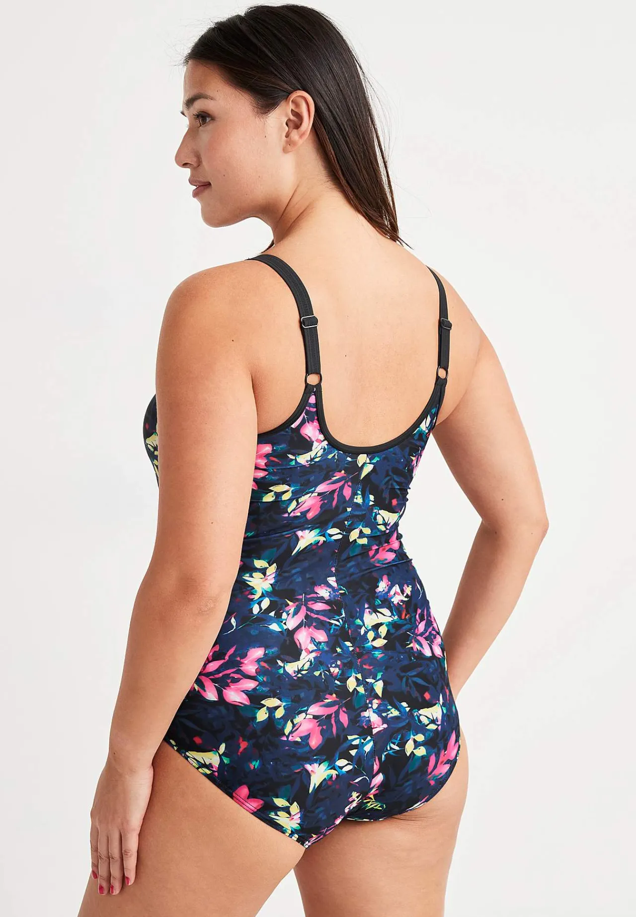 Hot Mönstrad baddräkt med dragkedja Badkläder|Plus Size