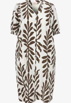 Mönstrad klänning i bäckebölja Klänningar & Kjolar|Plus Size
