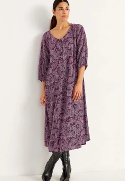 Discount Mönstrad klänning med knappar Klänningar & Kjolar|Plus Size