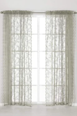 Outlet Mönstrad spetsgardin 2-pack Gardiner|Flerpack