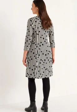 Discount Mönstrad trikåklänning med fickor Klänningar & Kjolar|Plus Size