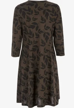 Clearance Mönstrad trikåklänning med fickor Klänningar & Kjolar|Plus Size