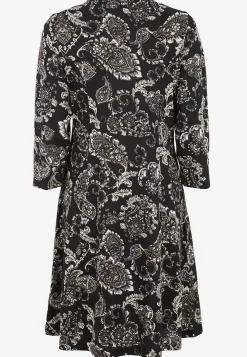 Online Mönstrad trikåklänning med fickor Plus Size