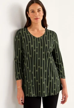 Clearance Mönstrad trikåtunika Tunikor|Plus Size