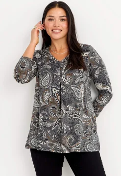 Clearance Mönstrad trikåtunika Tunikor|Plus Size