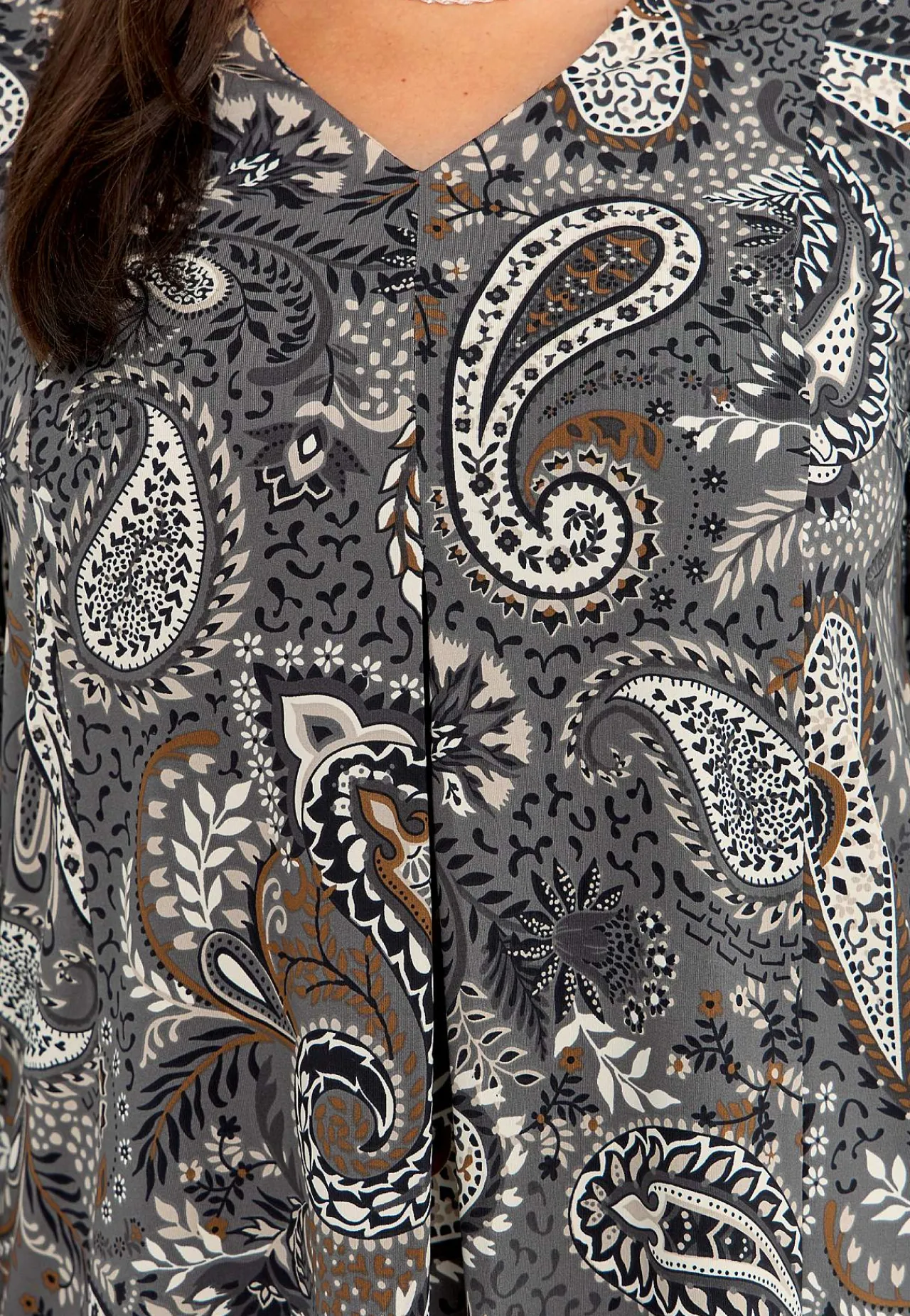 Clearance Mönstrad trikåtunika Tunikor|Plus Size