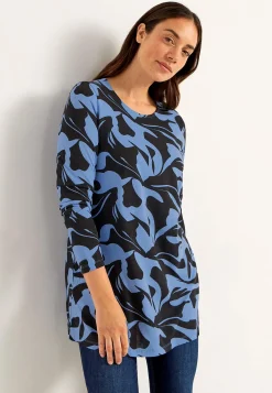 Mönstrad trikåtunika med fickor Tunikor|Plus Size
