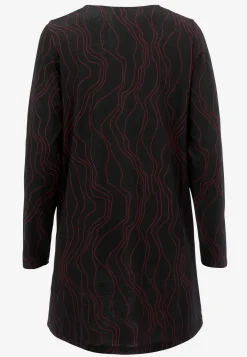 Online Mönstrad trikåtunika med fickor Tröjor & Cardigans|Tunikor