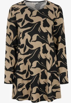New Mönstrad trikåtunika med fickor Tunikor|Plus Size