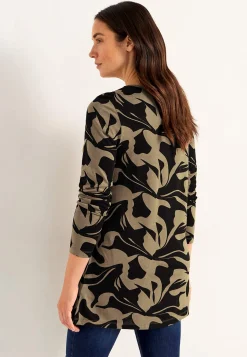 New Mönstrad trikåtunika med fickor Tunikor|Plus Size