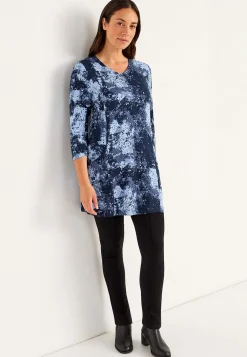 Online Mönstrad trikåtunika med fickor Tunikor|Plus Size