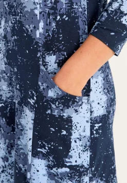 Online Mönstrad trikåtunika med fickor Tunikor|Plus Size
