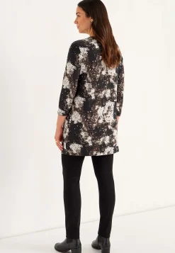 New Mönstrad trikåtunika med fickor Tunikor|Plus Size