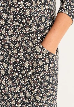 New Mönstrad trikåtunika med fickor Tunikor|Plus Size
