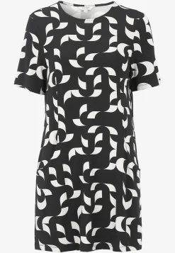 New Mönstrad trikåtunika med fickor Tunikor|Plus Size