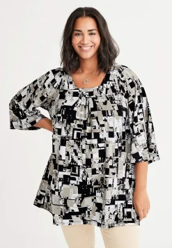 Mönstrad tunika Tunikor|Plus Size