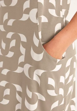 New Mönstrad tunika med fickor Tunikor|Plus Size