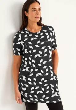 Online Mönstrad tunika med fickor Tunikor|Plus Size