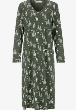Hot Mönstrat nattlinne med långa ärmar Plus Size|Sov- & Myskläder