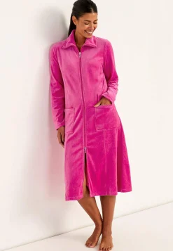Outlet Morgonrock i velour Wilma Basplagg|Plus Size
