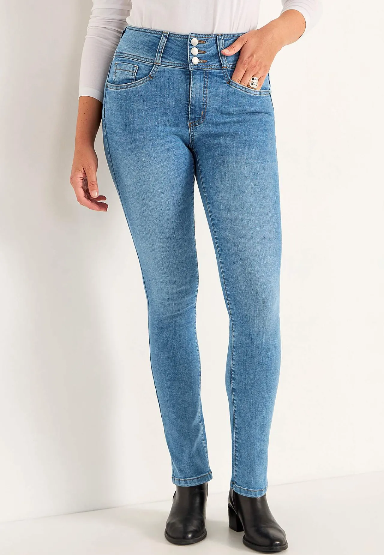 Online Raka jeans med hög midja Byxor|Jeans