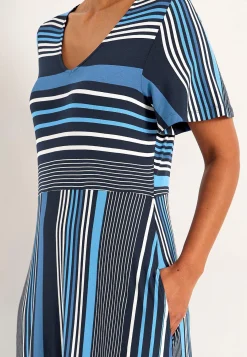 Online Randig viskosklänning Klänningar & Kjolar|Plus Size