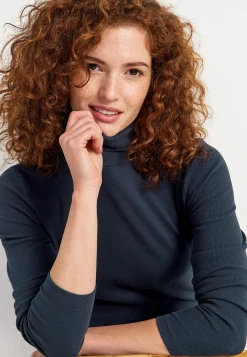 Outlet Ribbad polotröja i ekologisk bomull Tröjor & Cardigans|Toppar & T-Shirts