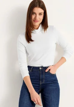 Outlet Ribbad polotröja i ekologisk bomull Tröjor & Cardigans|Toppar & T-Shirts