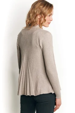 Clearance Ribbad, öppen cardigan Claudisse Tröjor & Cardigans|Stickat