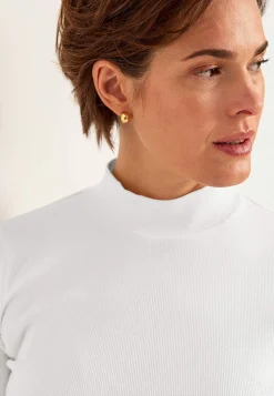 Discount Ribbad topp med polokrage Tröjor & Cardigans|Toppar & T-Shirts